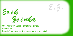 erik zsinka business card